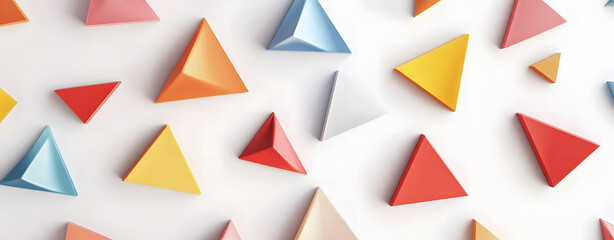 An abstract pattern of geometric triangles on a smooth backdrop design demonstrates a concept of modern design. 3D Rendering design