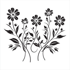 illustration of a rose, flower, floral, vector, design, pattern, decoration, nature, illustration, leaf, flowers, element, ornament, art, plant, frame, spring, tattoo, silhouette, wallpaper, black, de