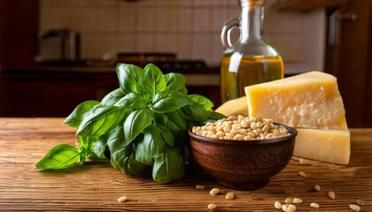 Zutaten für Pesto Genovese / Basilikum-Pesto