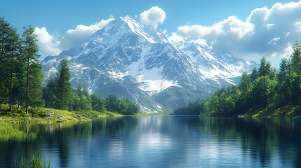 Fototapeta premium lake and mountains