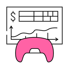 monetization game development line icon vector. monetization game development sign. isolated symbol illustration