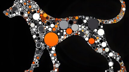 Art with Shiny Stones, Shapes, Animals, Woman, Dog, Cat, Elephant, Ghost, Mosaic, Abstract Image, Texture, Pattern Background, Wallpaper, Cover and Screen for Smartphone, PC, Laptop, 9:16 and 16:9 For
