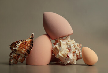 Close-up of makeup sponges