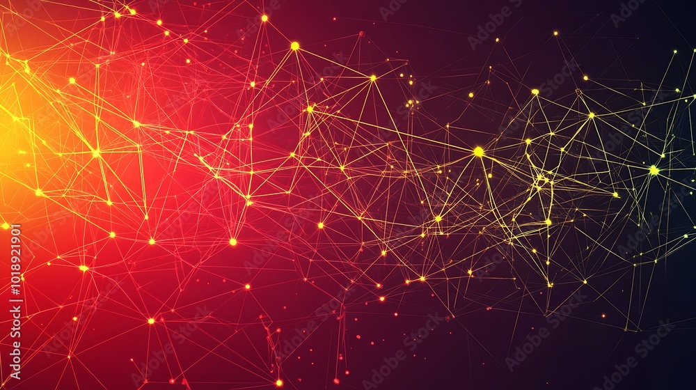 Poster Abstract background with glowing lines and points forming a network.