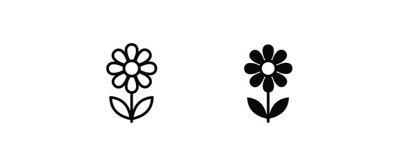 flower icons button, vector, sign, symbol, logo, illustration, editable stroke, flat design style isolated on white