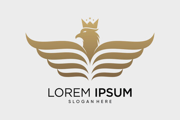 Eagle logo design eagle wings vector illustration with creative idea