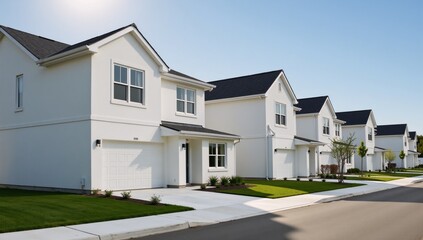Fototapeta premium New houses in newly built residential neighborhood