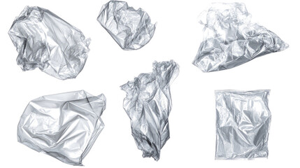 Fototapeta premium Collection of Crumpled Plastic Packaging Patterns Generative AI