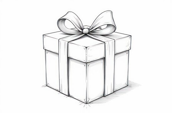 recommend clip art: black linear sketch of a gift ribbon bow isolated on a white background
