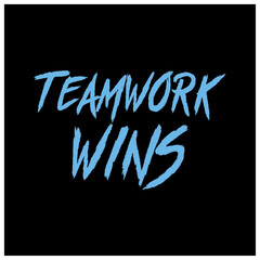 teamwork wins football quotes typographic template design