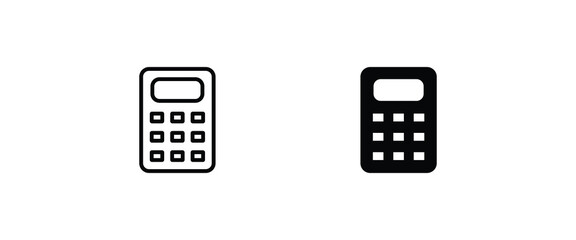 Calculator icon vector. Savings, finances sign isolated on white, economy logo, illustration, editable stroke, flat design style isolated on white