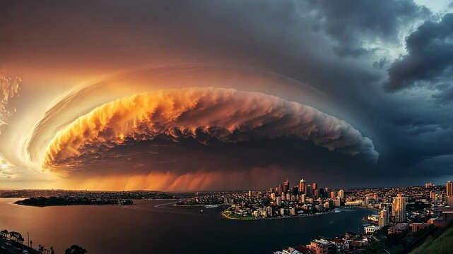 Supercell storm approaching sydney australia