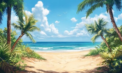 Fototapeta premium Tropical beach and sea