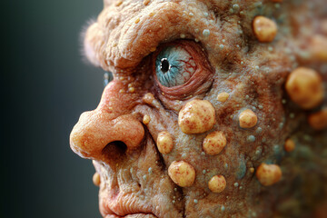 A monstrous depiction of acne as a grotesque character confronting insecurities in an imaginative, playful environment