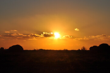 The beautiful landscape of cloud sky with sunset