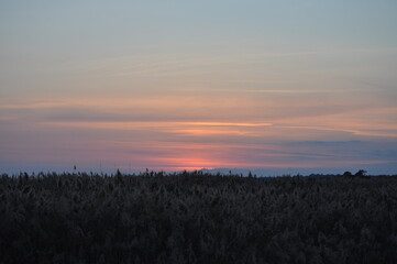 The beautiful landscape of cloud sky with sunset