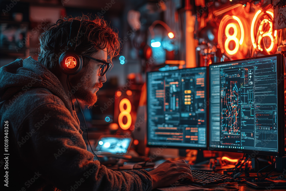 Poster a person troubleshooting technical issues with a remote it support team, focusing on the reliance on