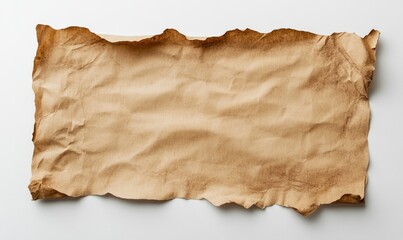 Fototapeta premium top view of blank vintage paper on a white background