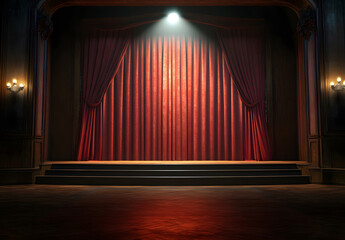 Fototapeta premium Black stage with empty curtains design