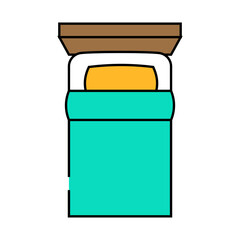 single bed top view line icon vector. single bed top view sign. isolated symbol illustration