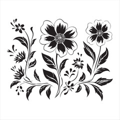 black and white flowers,flower, floral, pattern, vector, nature, plant, leaf, seamless, decoration, illustration, art, design, ornament, spring, branch, flowers, wallpaper, summer, vintage, element, 