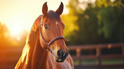 Obraz premium Majestic Equine Portrait at Golden Hour