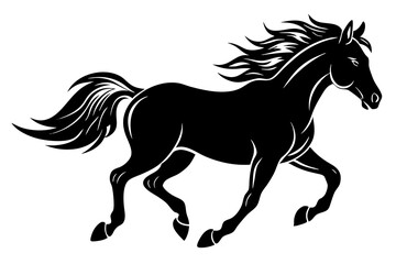 running horse silhouette vector illustration