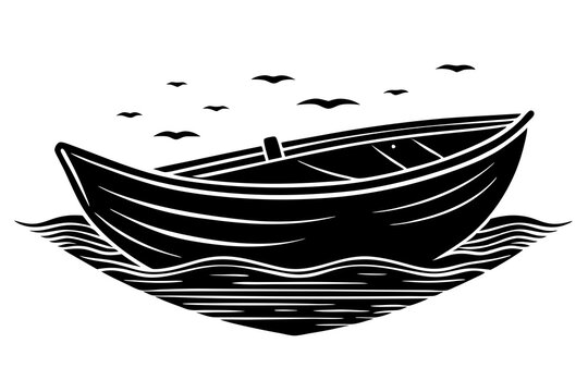 recommend clip art: dinghy silhouette vector illustration