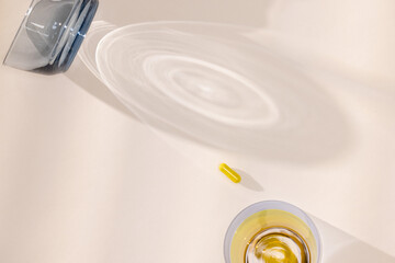 Overhead View of Yellow Vitamin C Pill