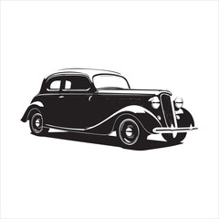 american carIllustration of a vintage car vector art. Black lines  sticker on white Background, car, auto, automobile, vehicle, transport, sports, transportation, luxury, sport, speed, toy, classic, 