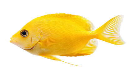 A yellow fish with a black eye