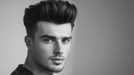 Stylish Portrait of a Young Man in Black and White