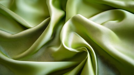 Obraz premium Silk fabric in a green color