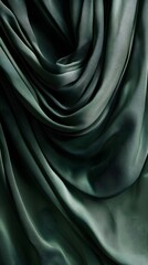 Fototapeta premium Silk fabric in a green color