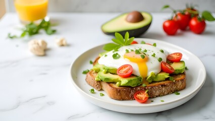 Fresh Morning Meal with Avocado and Eggs