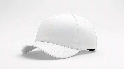 Fototapeta premium A sleek white cap designed for style and comfort, perfect for casual outings and outdoor activities.