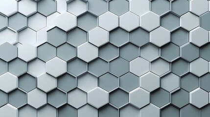 Naklejka premium Abstract background of gray and white hexagonal shapes.