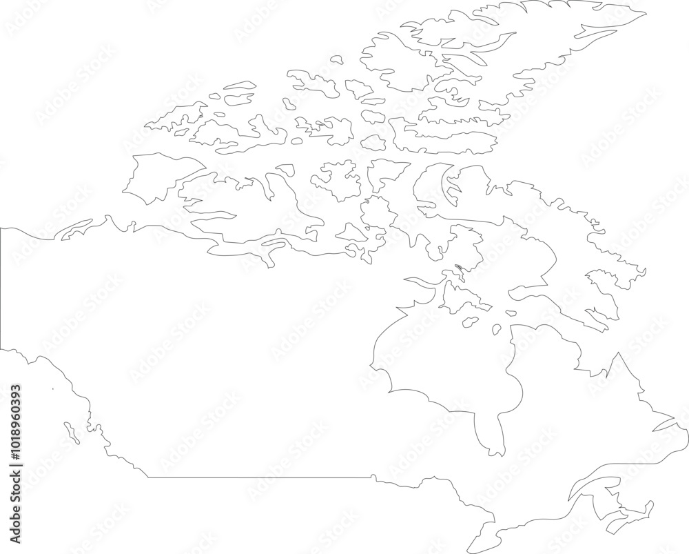 Aufkleber outline map of canda with borders