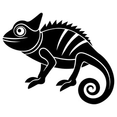 illustration of a chameleon silhouette on white background