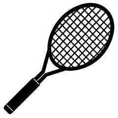 tennis racket isolated silhouette on white background