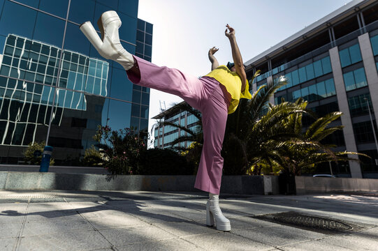 Wide Angle of Street Dancer in Urban Environment