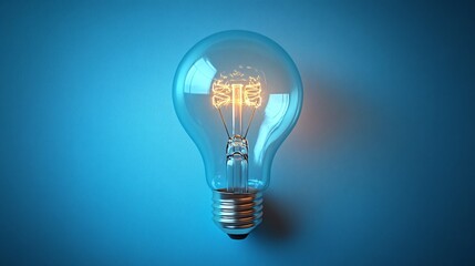 glowing light bulb on a plain background with space for text, perfect for showcasing creative ideas and innovation in a modern and clean design