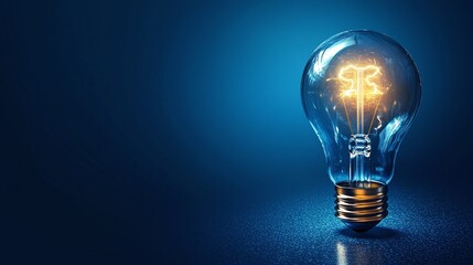 glowing light bulb on a plain background with space for text, perfect for showcasing creative ideas and innovation in a modern and clean design