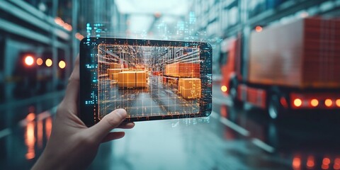 innovative package tracking system using augmented reality, improving logistics and supply chain efficiency by integrating AR technology into delivery and pick-up processes
