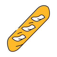 baguette french cuisine line icon vector. baguette french cuisine sign. isolated symbol illustration