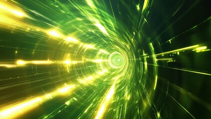 Obraz premium Abstract Green and Gold Tunnel