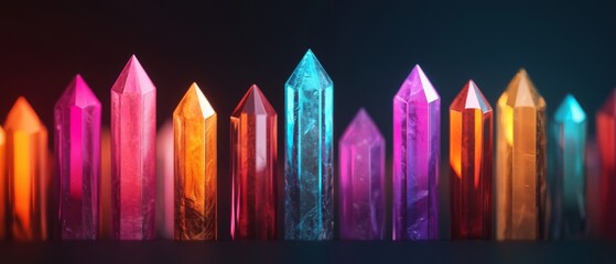 Fototapeta premium Colorful Crystals for Chakra Alignment and Healing