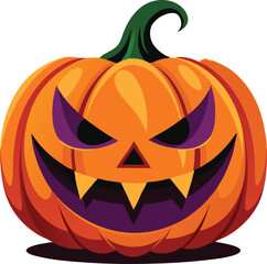Evil Grinning Jack-o'-lantern Halloween Pumpkin