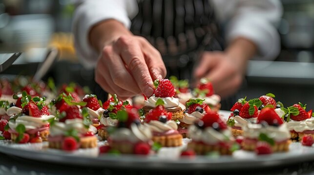 A chef plating a traditional Mexican dessert.