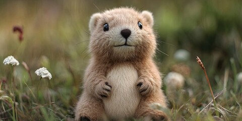 Fototapeta premium adorable stuffed animal marmot 